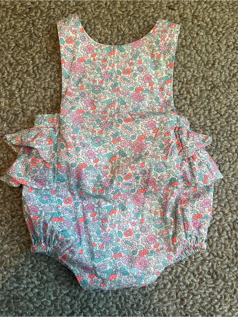 Jacadi Floral Ruffle Baby Romper